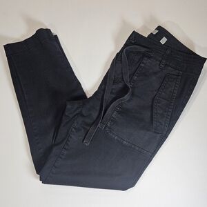 Vince Womens Casual Pants Size 8 Black Adjustable Straight Leg Goth Grunge Style
